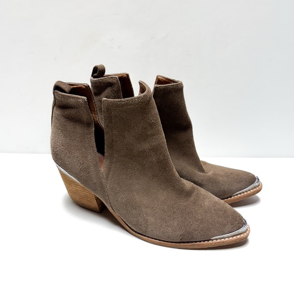 Jeffrey Campbell Cromwell Tan Suede Leather Ankle Boots - Picture 1 of 8
